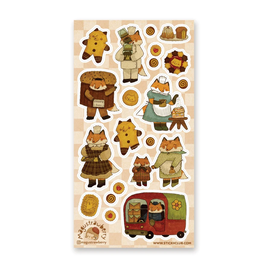 FOX FAMILY BAKERS STICKER SHEET