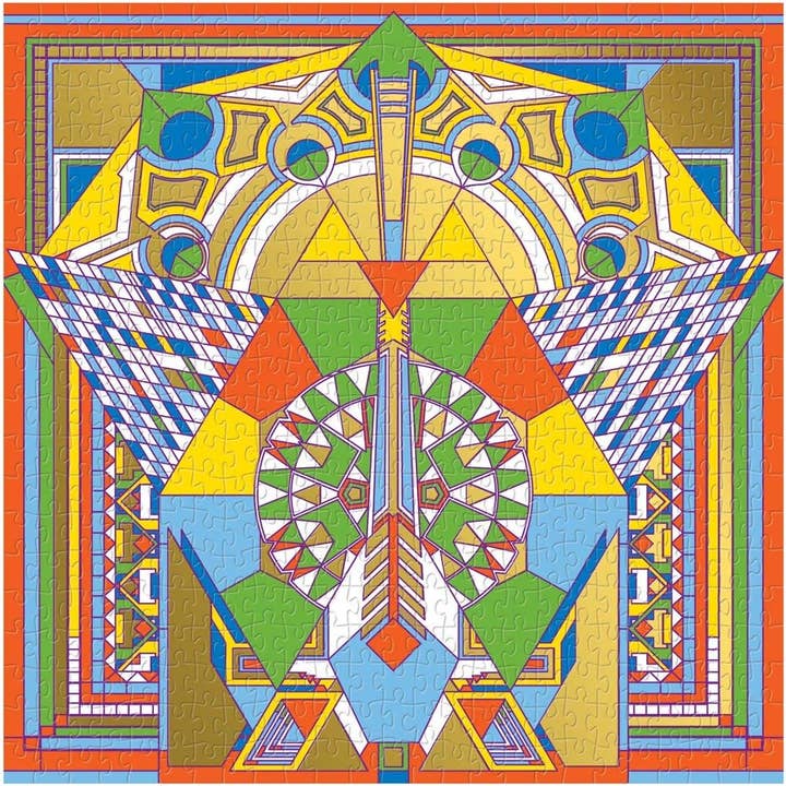 FRANK LLOYD WRIGHT IMPERIAL HOTEL PEACOCK RUG 500PC PUZZLE - Image 2