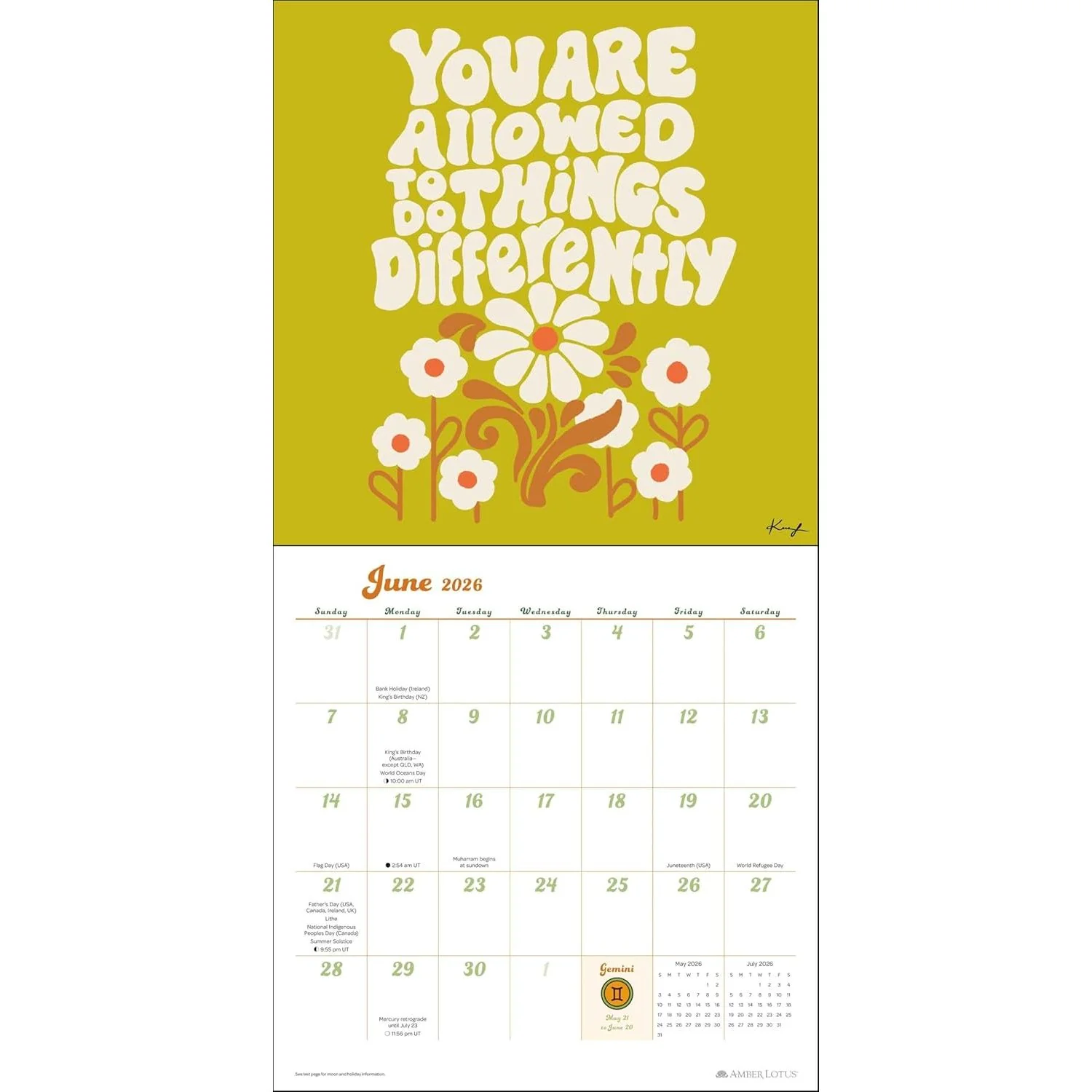 FUNKY DAZE BY KIRA CYAN 2026 WALL CALENDAR - Image 3