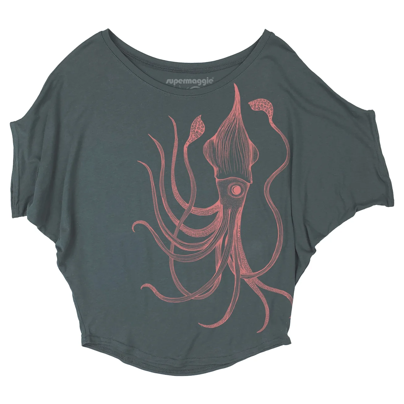 GIANT SQUID ROUNDED SCOOP TEE BY SUPERMAGGIE