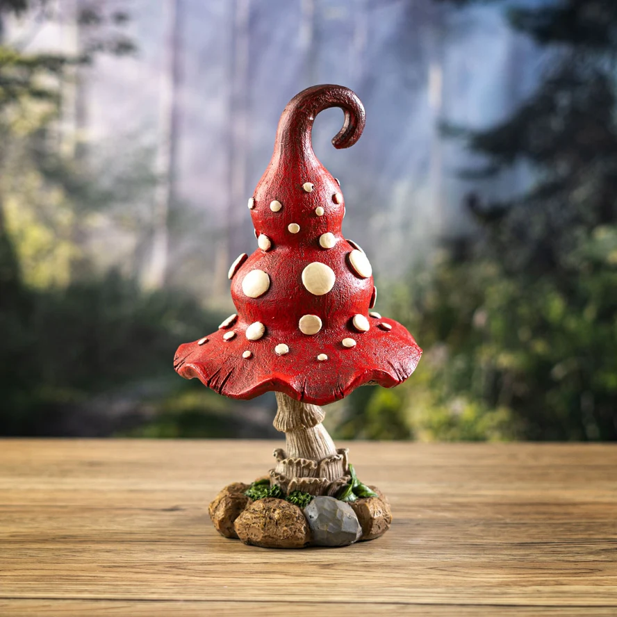 GOBLINCORE BIG MAGIC MUSHROOM STATUE (RED)