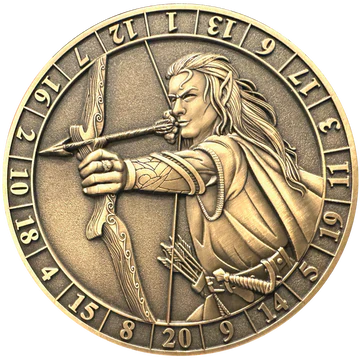 GOLIATH DICE COIN - D20 MALE ELF RANGER