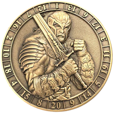 GOLIATH DICE COIN - D20 MALE HUMAN FIGHTER