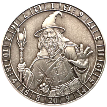 GOLIATH DICE COIN - D20 MALE HUMAN WIZARD