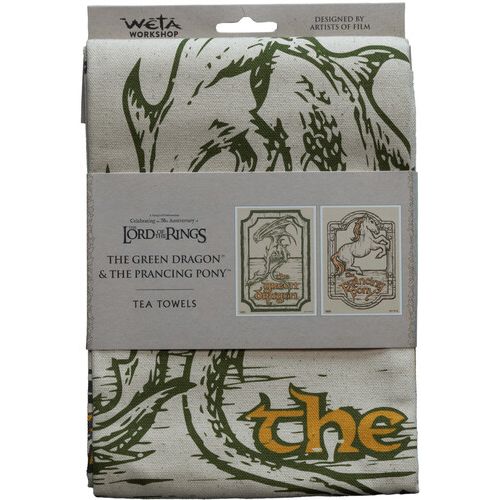 GREEN DRAGON & PRANCING PONY TEA TOWEL 2-PACK (THE LORD OF THE RINGS WETA WORKSHOP) - Image 3