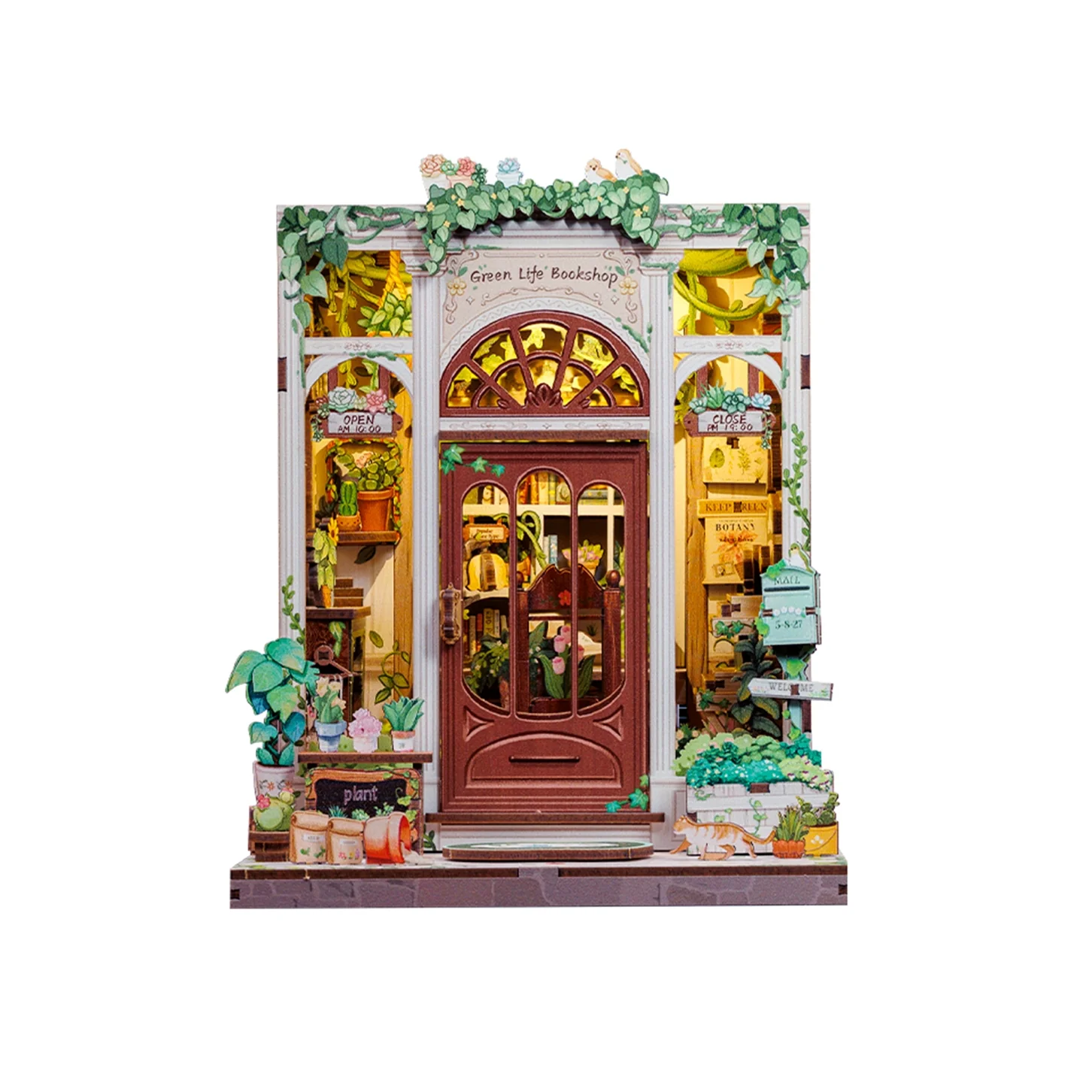 GREEN LIFE BOOKSHOP 3-D WOODEN MINIATURE BOOK NOOK KIT - Image 3