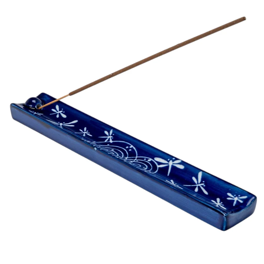 HAND PAINTED CERAMIC DRAGONFLY INCENSE HOLDER - Image 3