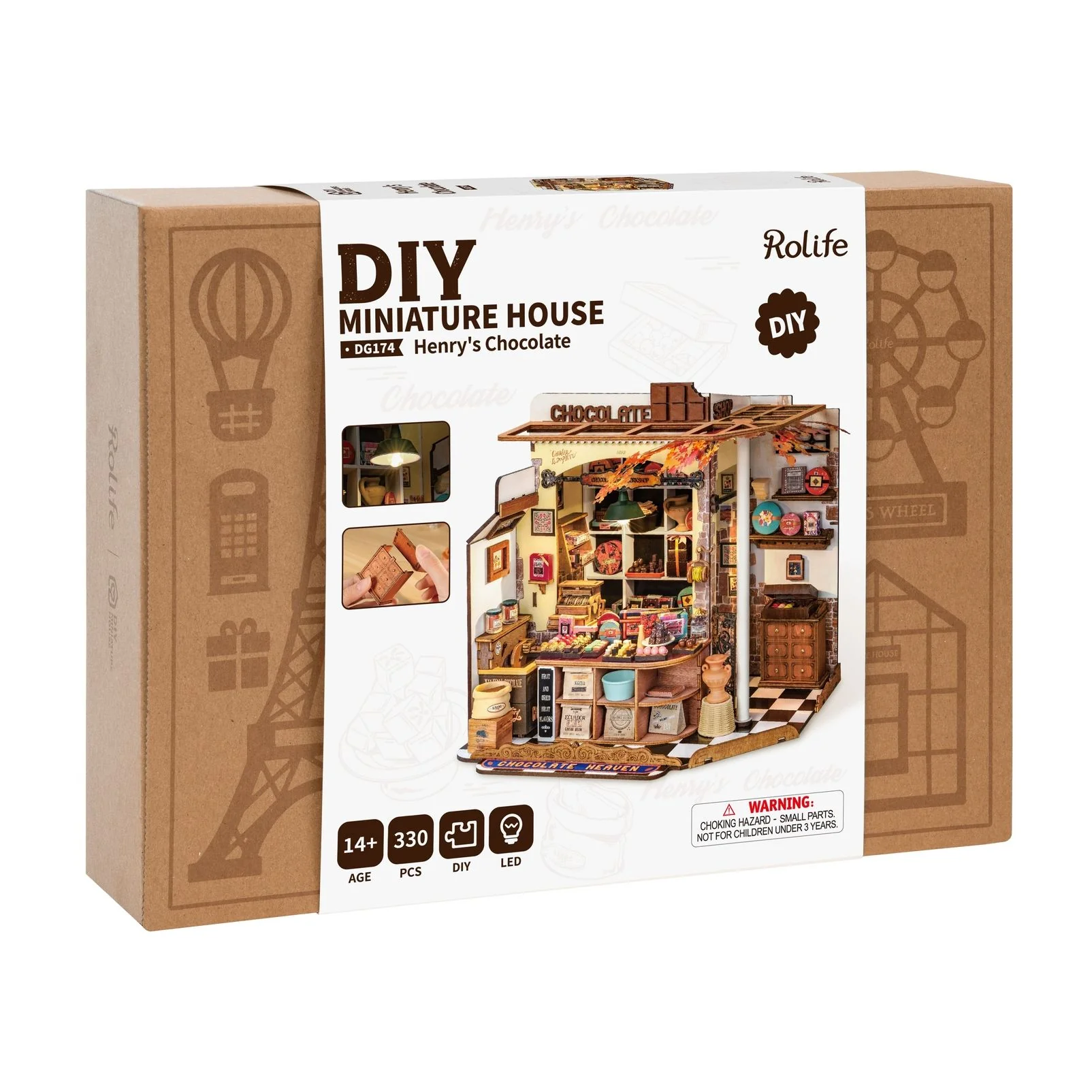 HENRY'S CHOCOLATE SHOP 3-D WOODEN MINIATURE KIT - Image 4