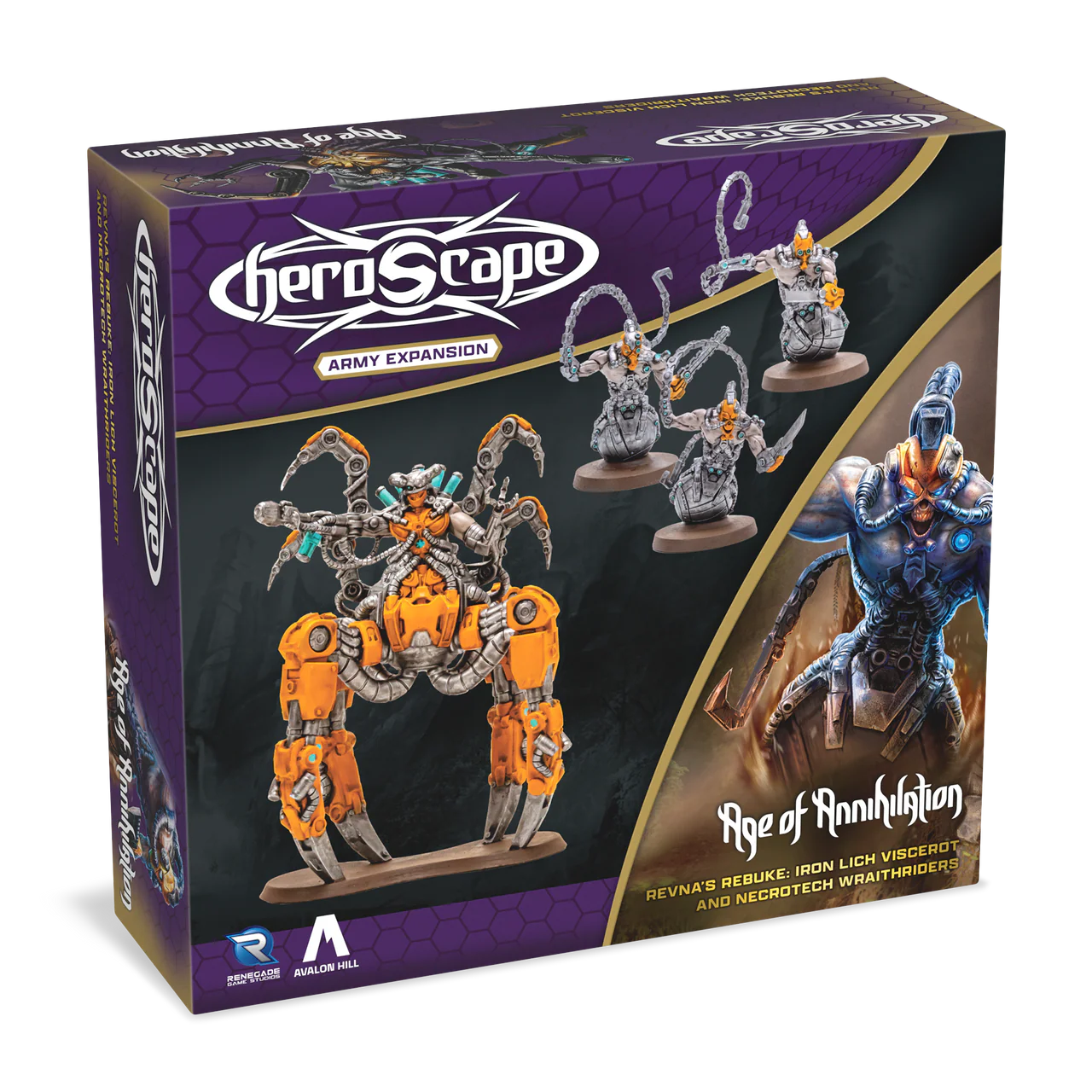 HEROSCAPE REVNA'S REBUKE IRON LICH VISCEROT & NECROTECH WRAITHRIDERS ARMY