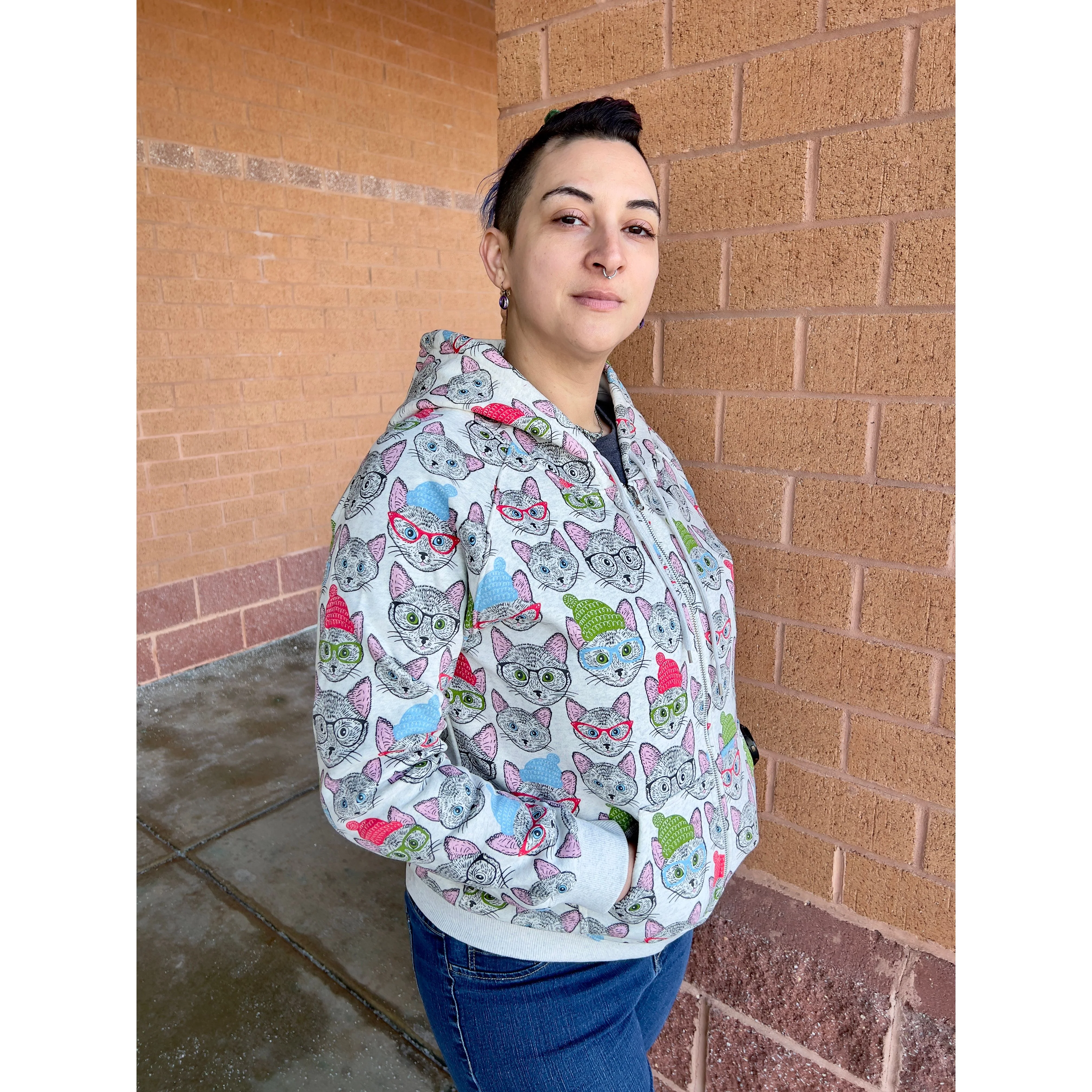 HIPSTER CATS ZIP HOODIE