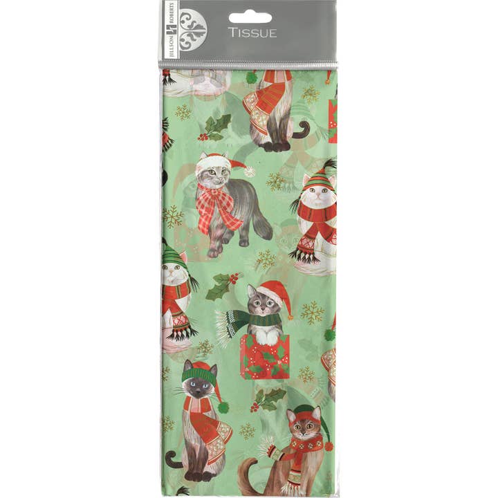 HOLIDAY FROLICKING FELINES TISSUE PAPER