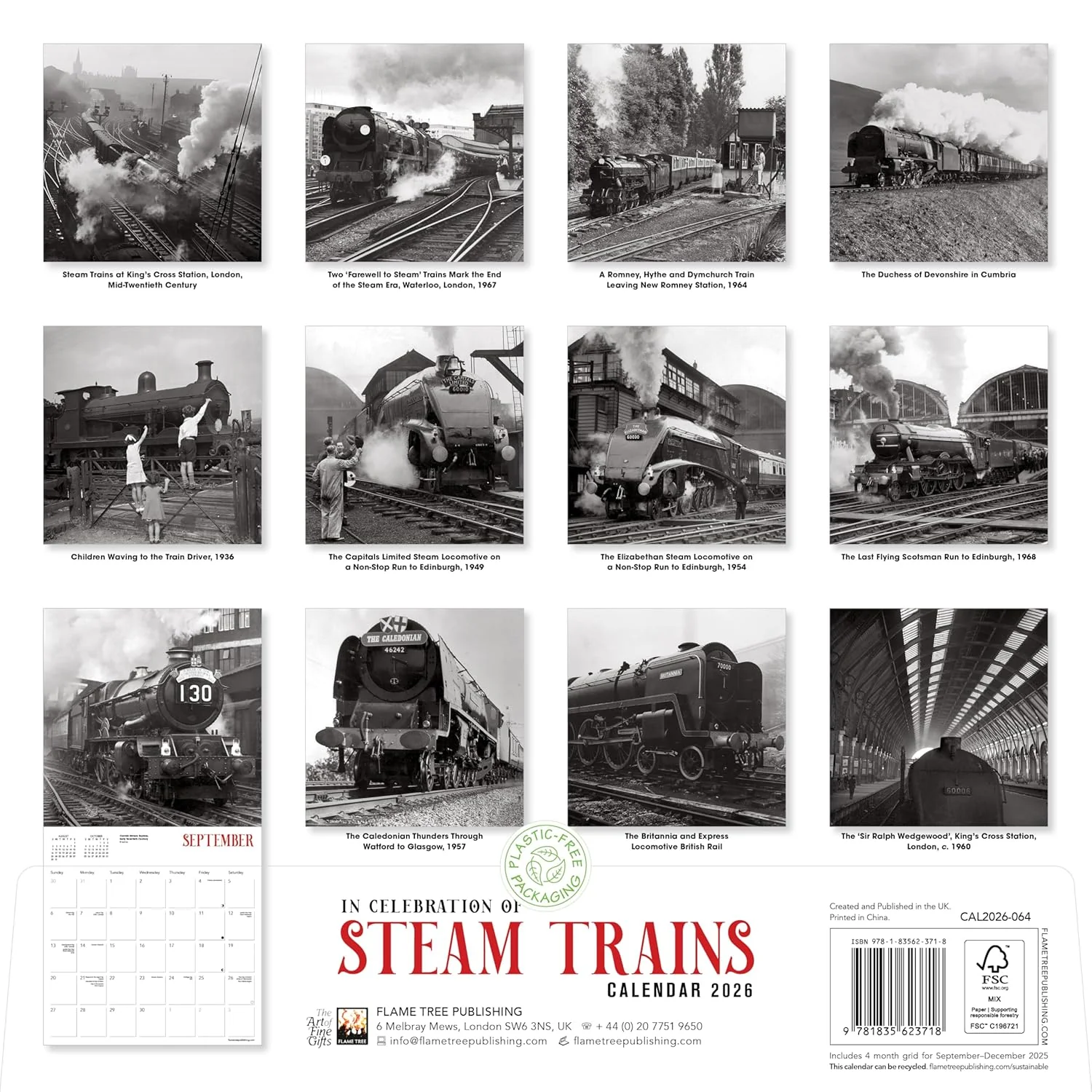 IN CELEBRATION OF STEAM TRAINS 2026 WALL CALENDAR - Image 2