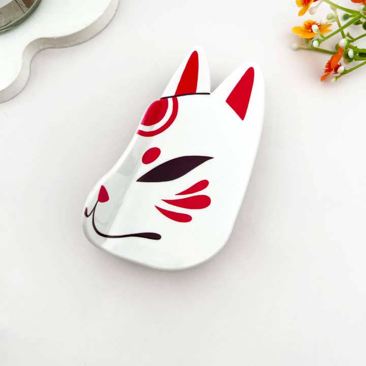 KAWAII FOX WHITE MASK HAIR CLAW CLIP