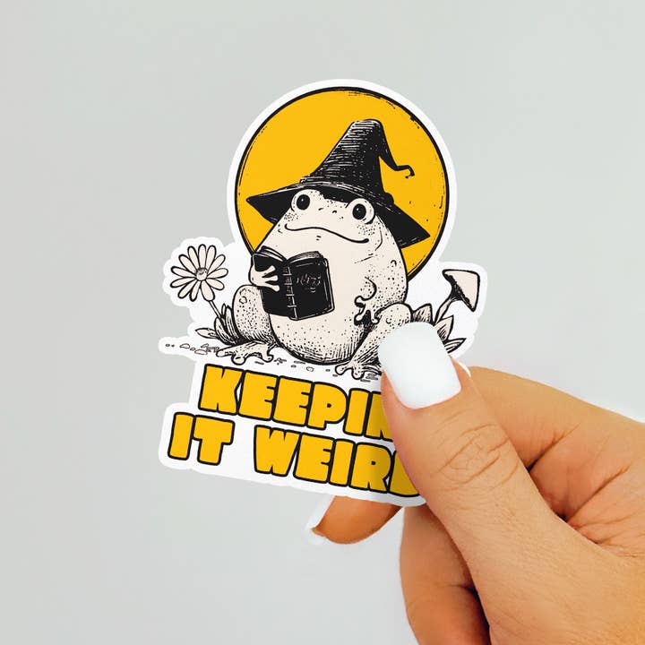 KEEPIN' IT WEIRD WIZARD FROG STICKER - Image 2