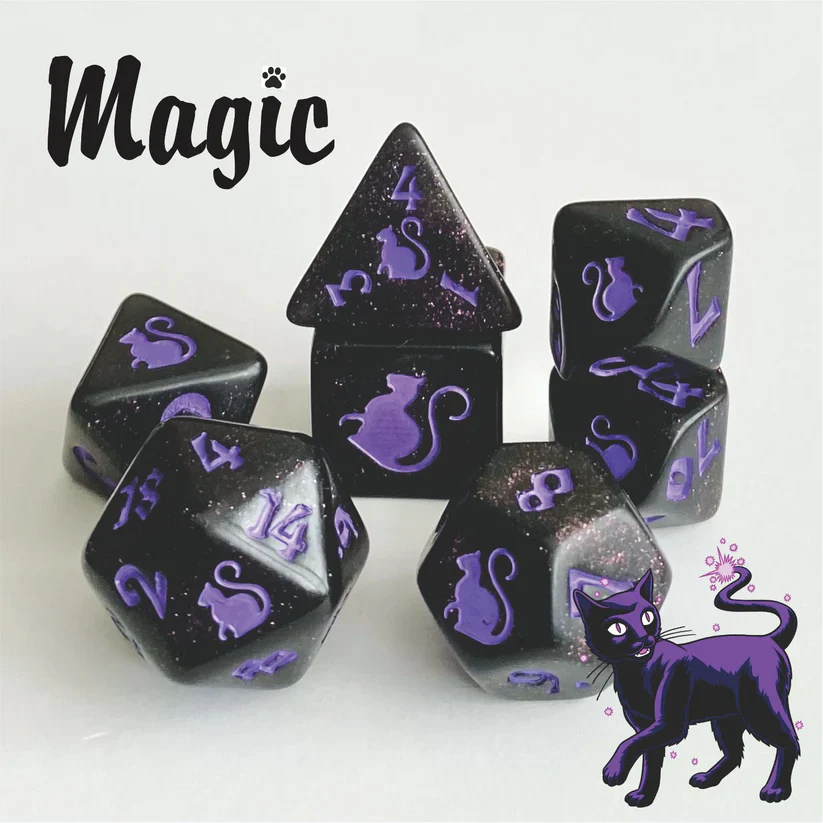KITTY CLACKS 7 PC DICE SET: MAGIC