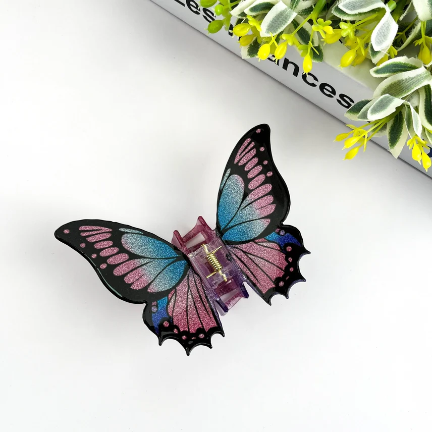 LARGE GLITTERY BUTTERFLY HAIR CLAW CLIP