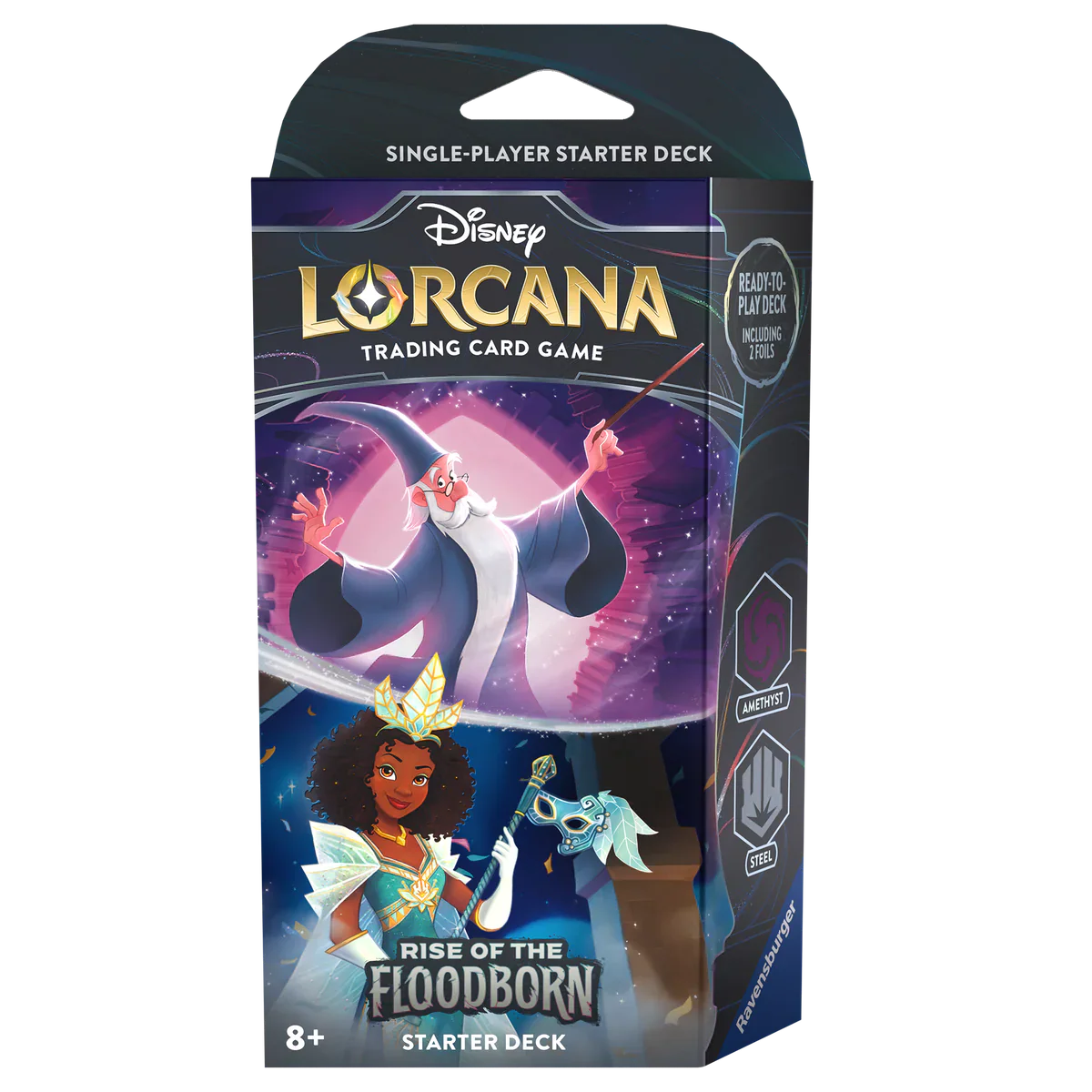DISNEY LORCANA RISE OF THE FLOODBORN MIGHT & MAGIC STARTER DECK (AMETHYST & STEEL)