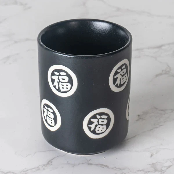 LUCKY KITTY BLACK TRADITIONAL TEACUP - Image 2