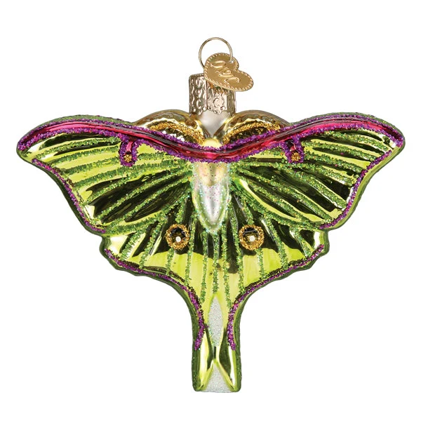 LUNA MOTH GLASS HOLIDAY ORNAMENT - Image 3