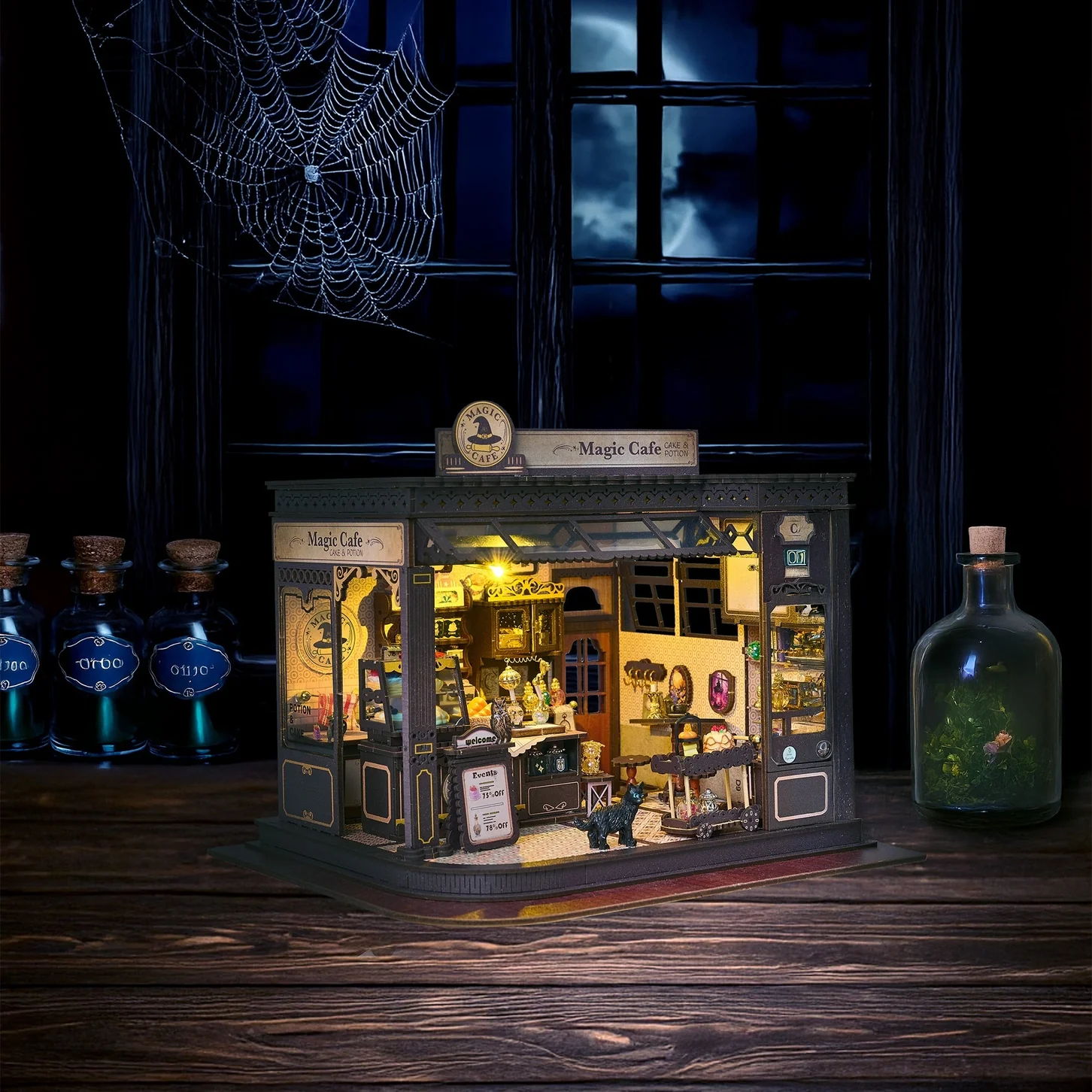 MAGIC CAFE 3-D WOODEN MINIATURE BOOK NOOK KIT - Image 2