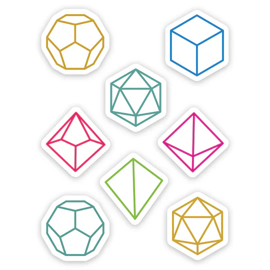 MINIMALIST DICE SET VINYL STICKER