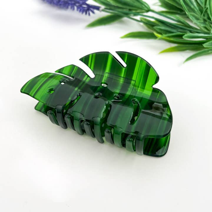 MONSTERA LEAF HAIR CLAW CLIP