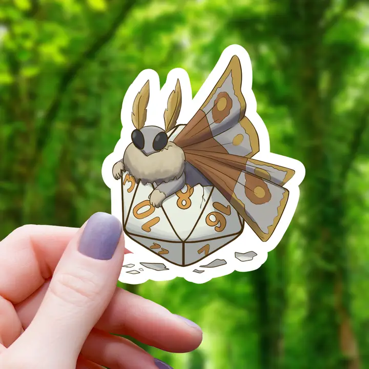 MOTH BORN FROM POLYHEDRAL D20 STICKER