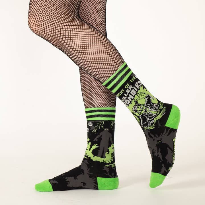 NIGHT OF THE KILLER ZOMBIES CREW SOCKS BY FOOTCLOTHES - Image 3