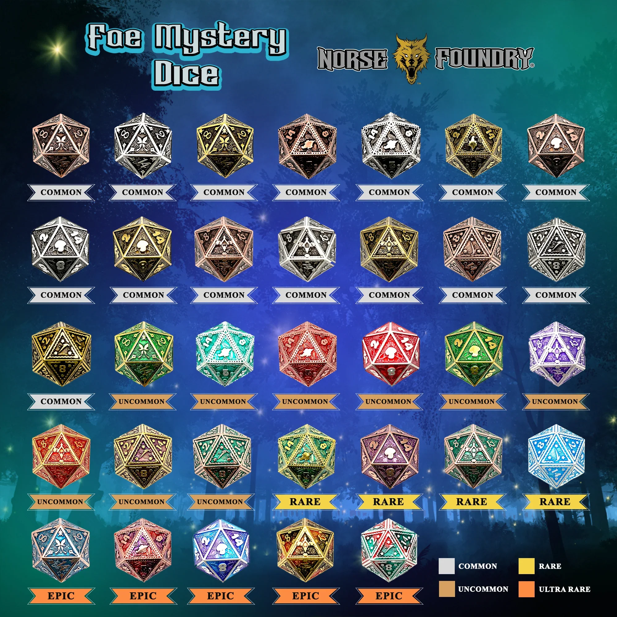 NORSE FOUNDRY FAE MYSTERY METAL D20 - Image 3