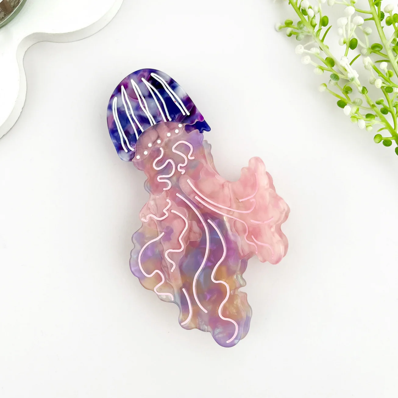 PINK & PURPLE JELLYFISH HAIR CLAW CLIP