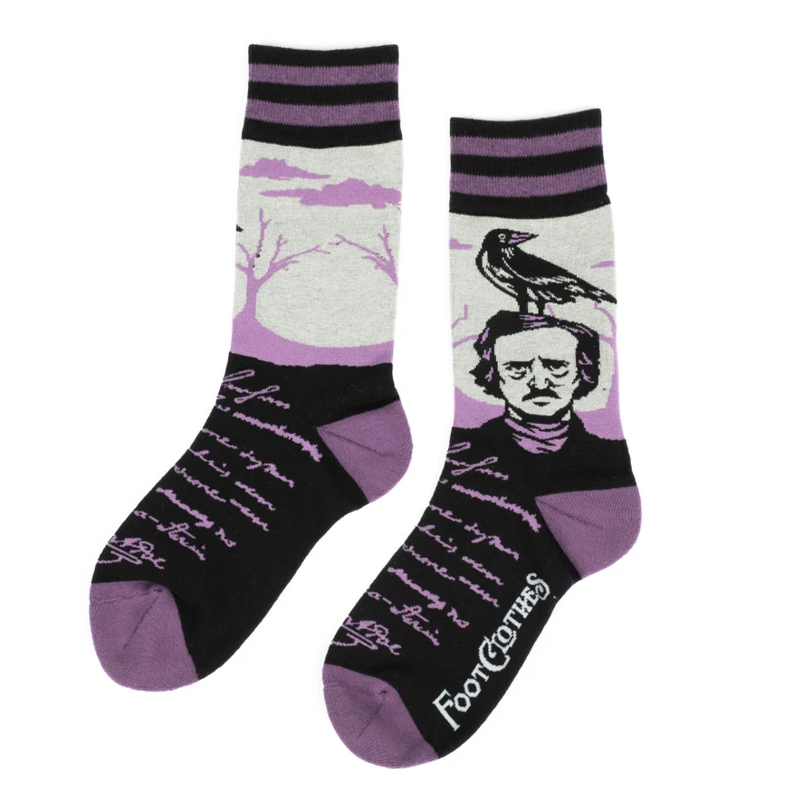 POE THE RAVEN CREW SOCKS BY FOOTCLOTHES - Image 2