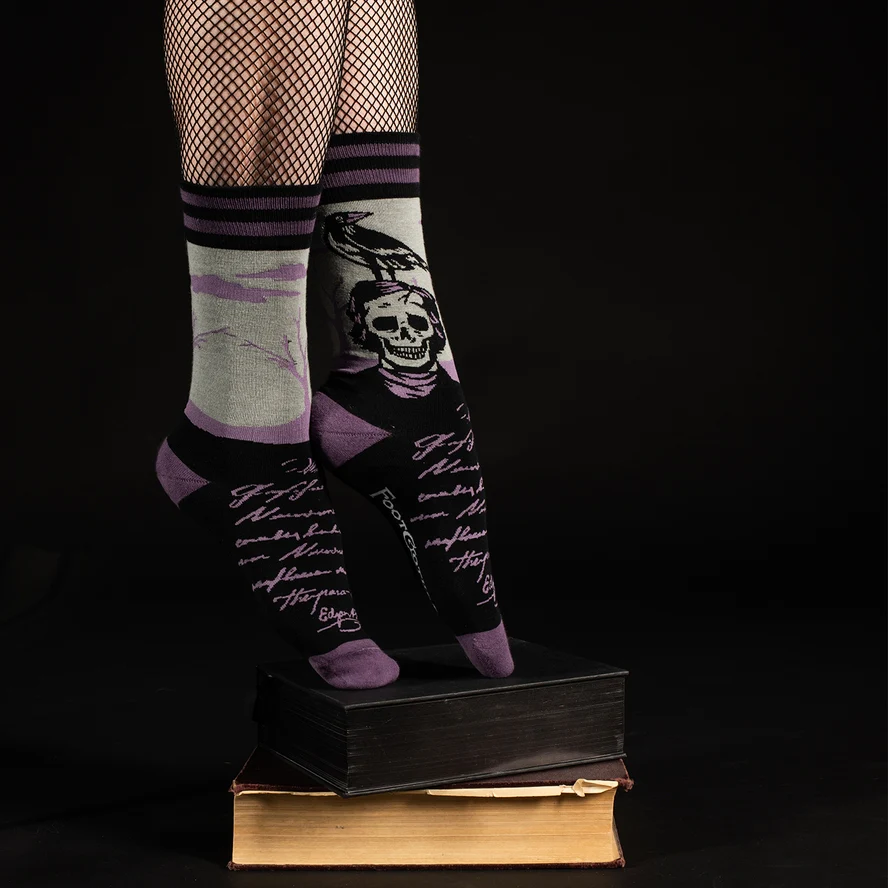 POE THE RAVEN CREW SOCKS BY FOOTCLOTHES - Image 3