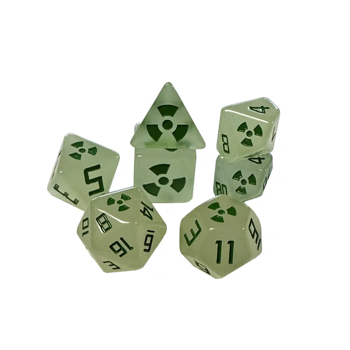POLY DICE SET 7PC RADIOACTIVE