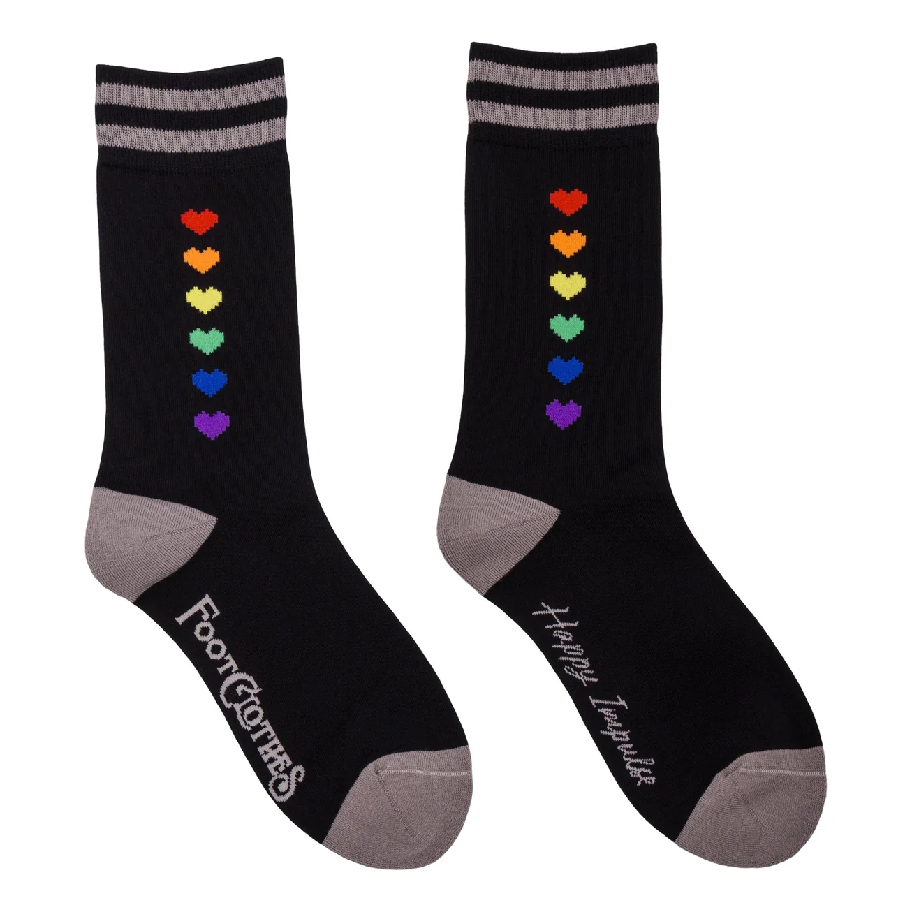 PRIDE PIXEL HEARTS CREW SOCKS BY FOOTCLOTHES
