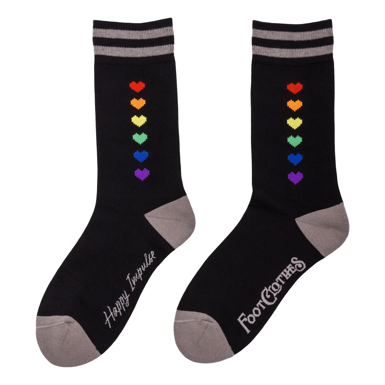 PRIDE PIXEL HEARTS CREW SOCKS BY FOOTCLOTHES - Image 2