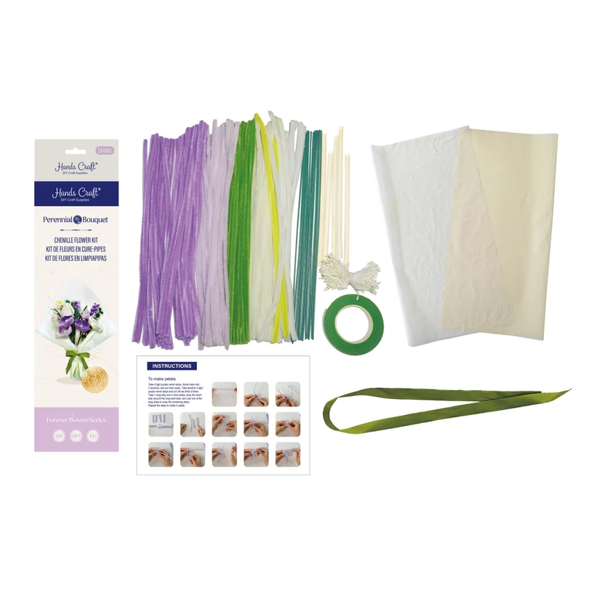 PURPLE MIX CHENILLE FLOWER KIT - Image 5