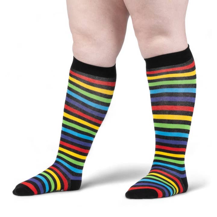 RADIANT RAINBOW KNEE HIGH SOCKS BY FOOTCLOTHES - Image 3