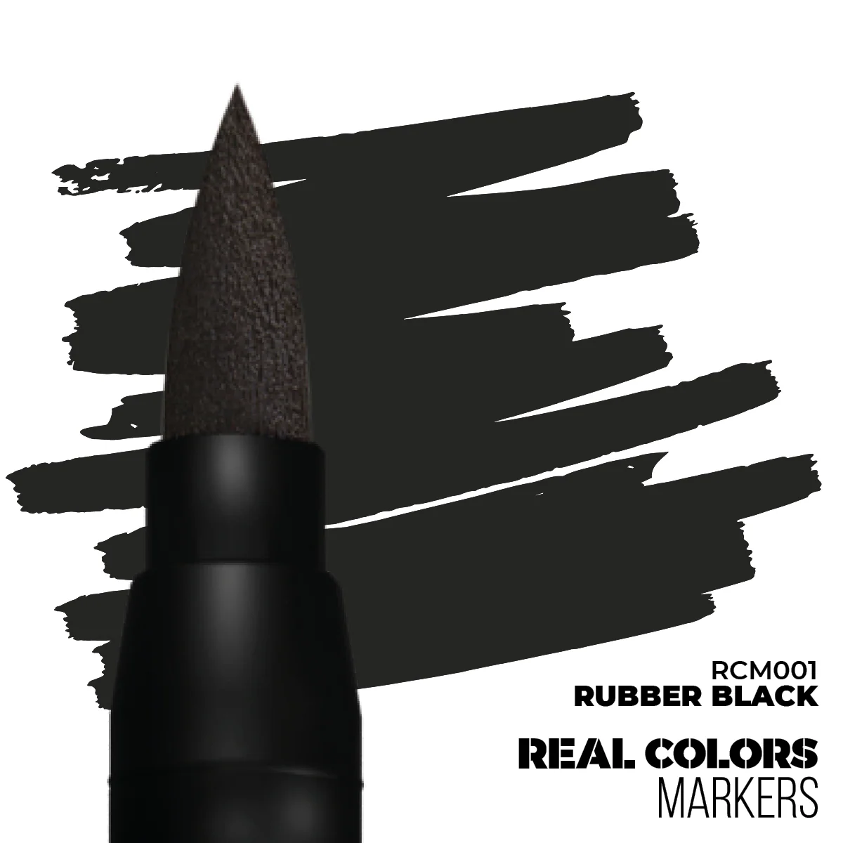 REAL COLORS ACRYLIC PAINT MARKER RUBBER BLACK