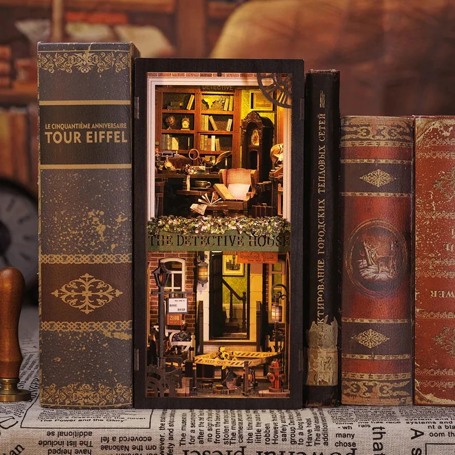 ROSE DECTECTIVE AGENCY 3-D WOODEN MINIATURE BOOK NOOK KIT - Image 2