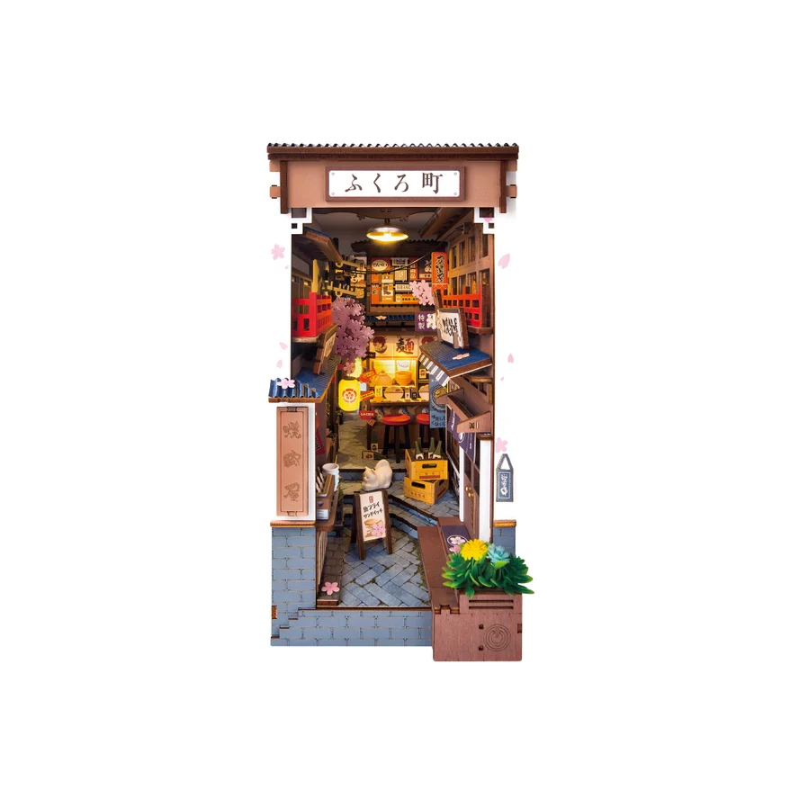 SAKURA WINE ALLEY 3-D WOODEN MINIATURE BOOK NOOK KIT - Image 2