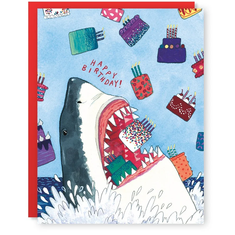 SHARK ATTACK BIRTHDAY GREETING CARD