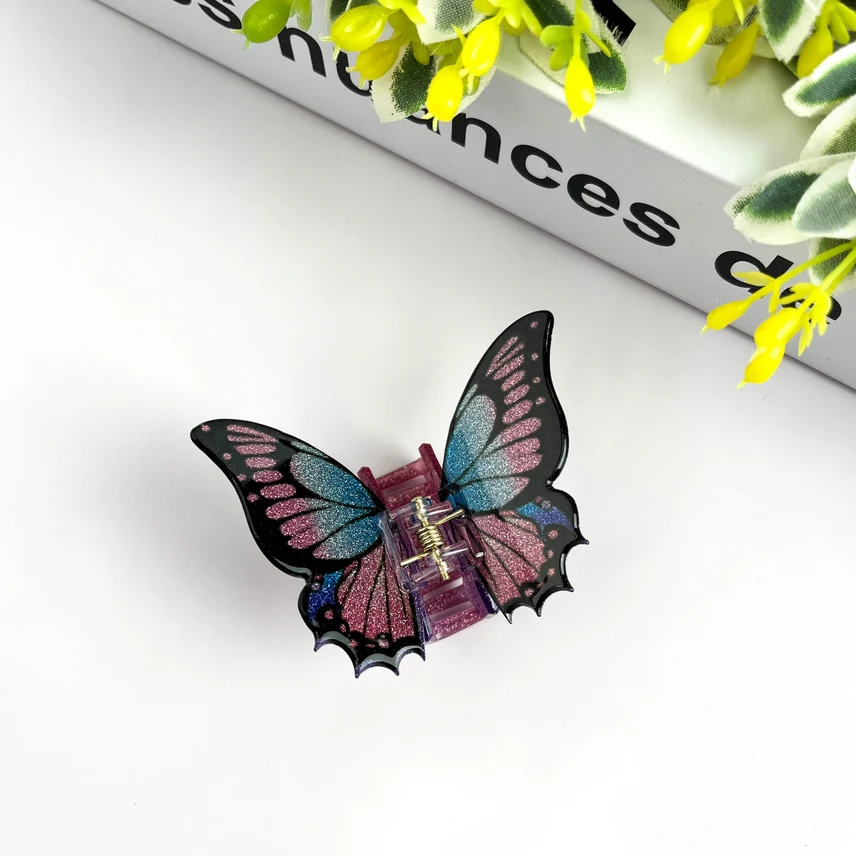 SMALL GLITTER BUTTERFLY HAIR CLAW CLIP