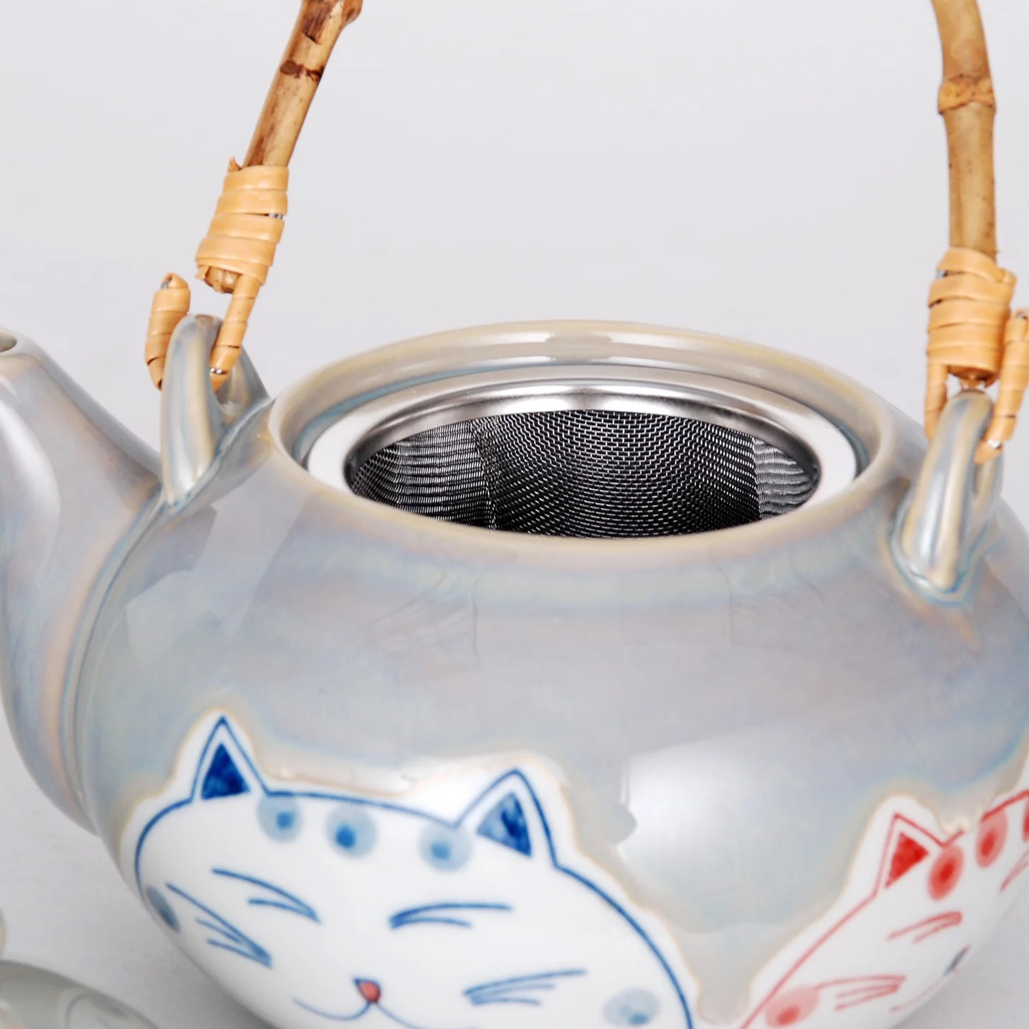 SMILING CAT TEA SET (TEAPOT AND FOUR TEACUPS) - Image 4