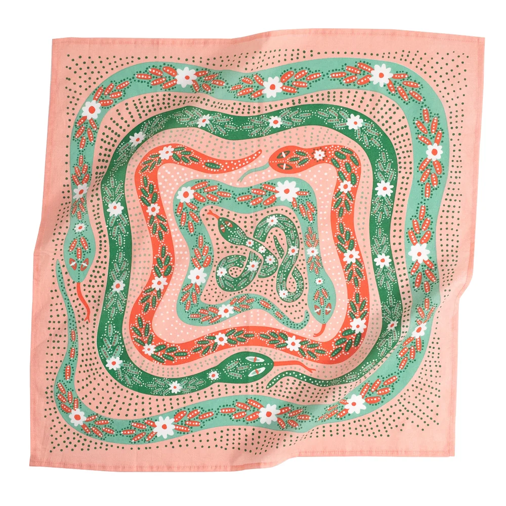 PINK SNAKES BANDANA BY HANDKER (NO.069)