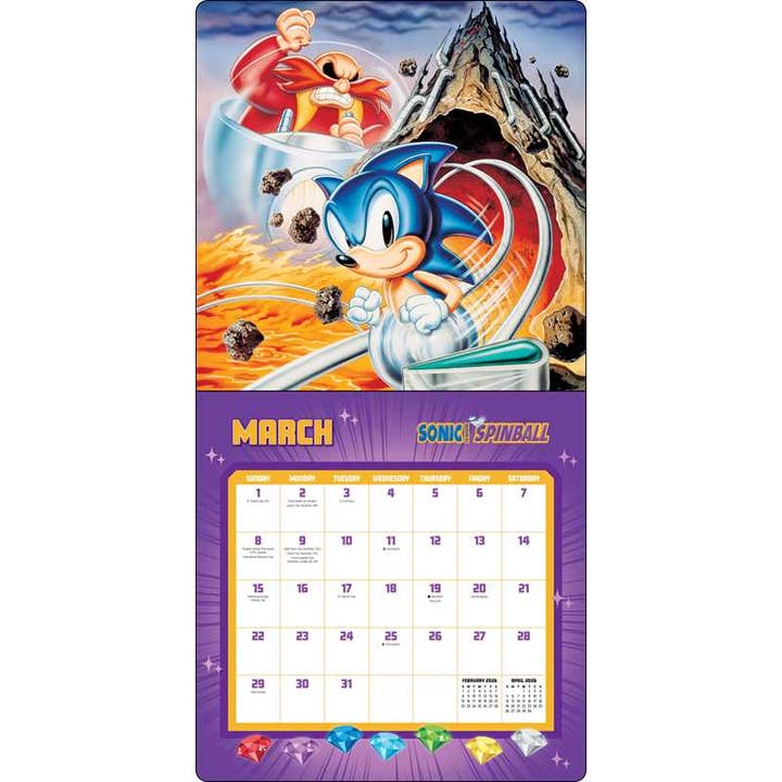 SONIC THE HEDGEHOG 35TH ANNIVERSARY WALL CALENDAR 2026 - Image 2