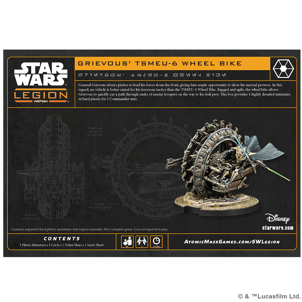 STAR WARS LEGION GENERAL GRIEVOUS' TSMEU-6 WHEEL BIKE - Image 2