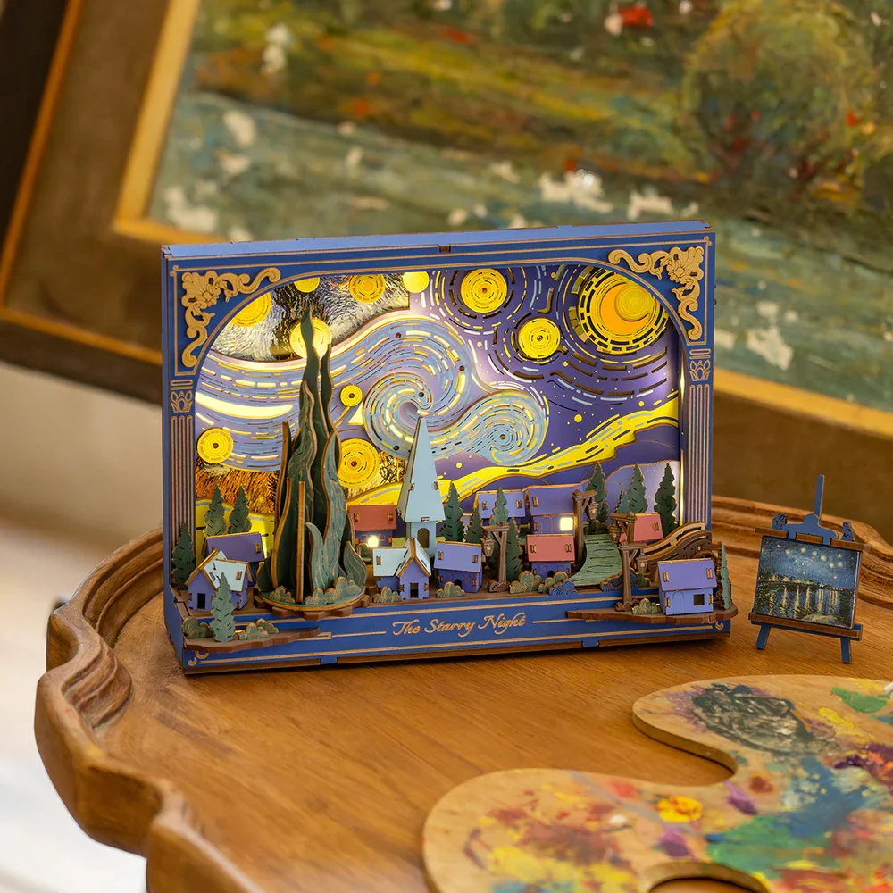 STARRY NIGHT WALL ART 3-D WOODEN PUZZLE KIT - Image 4