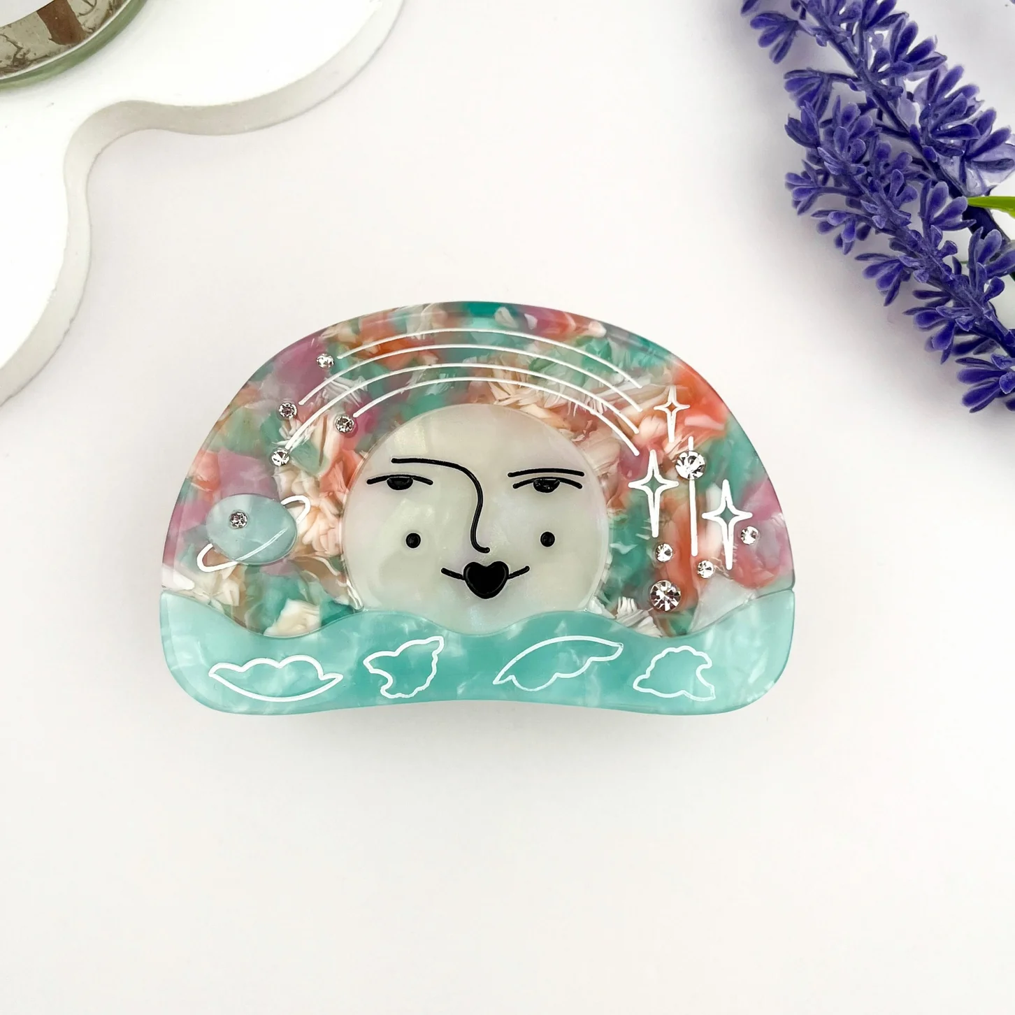 SUNSET MOON GODDESS HAIR CLAW CLIP