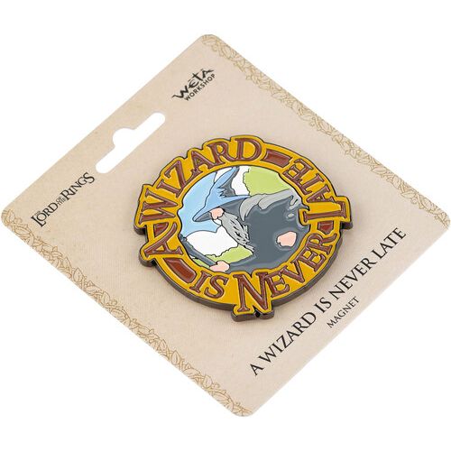 THE LORD OF THE RINGS A WIZARD IS NEVER LATE ENAMEL MAGNET - Image 2
