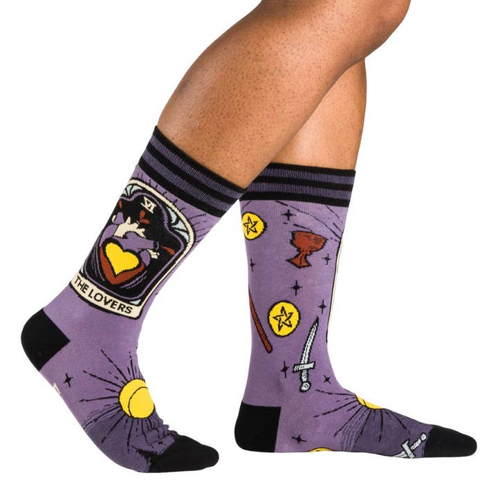THE LOVERS TAROT NOUVEAU CREW SOCKS BY FOOTCLOTHES - Image 3